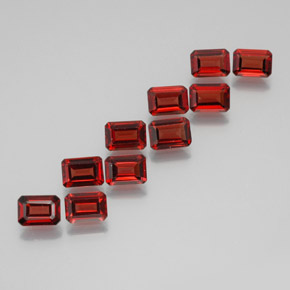 Pedras preciosas de granada almandina vermelho profundo natural de 10,91 ct, corte esmeralda, VS
