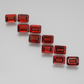 Pedras preciosas de granada almandina vermelho profundo natural de 10,91 ct, corte esmeralda, VS