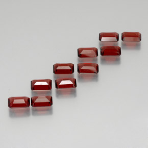 Pedras preciosas de granada almandina vermelho profundo natural de 10,91 ct, corte esmeralda, VS