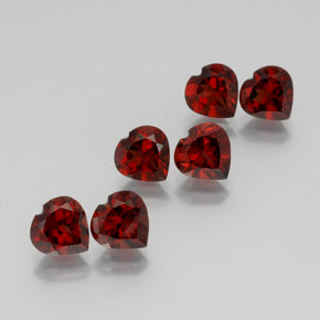 Pedras preciosas de Granada Almandina Vermelho escuro natural de 9,63 ct, Formato de coração, VS