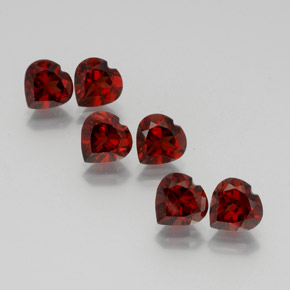 Pedras preciosas de Granada Almandina Vermelho escuro natural de 9,63 ct, Formato de coração, VS
