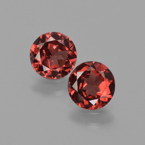 Pedras preciosas de granada almandina vermelho natural de  ct, corte redondo, VS
