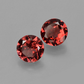 Pedras preciosas de granada almandina vermelho natural de  ct, corte redondo, VS