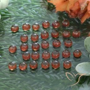 Pedras preciosas de Granada Almandina vermelho quente natural de 6.16 ct, Redondo, Transparente