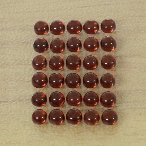 Pedras preciosas de Granada Almandina vermelho médio natural de 6,37 ct, Corte Redondo, Transparente