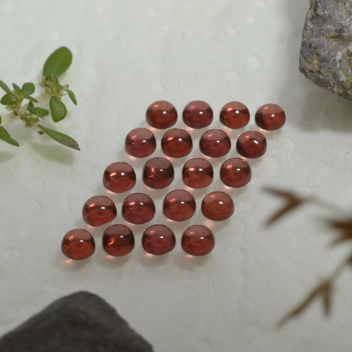 Pedras preciosas de Granada Almandina Vinho vermelho natural de 4.32 ct, Corte Redondo, Transparente