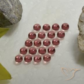 Pedras preciosas de Granada Almandina vermelho médio natural de 3.48 ct, Corte Redondo, Transparente