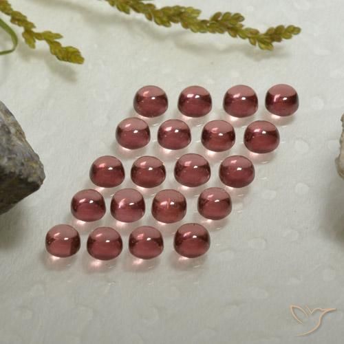 Pedras preciosas de Granada Almandina vermelho médio natural de 3.97 ct, Redondo, Transparente
