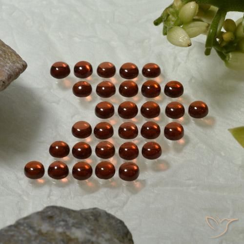 Pedras preciosas de Granada Almandina vermelho médio natural de 5.00 ct, Redondo, Transparente
