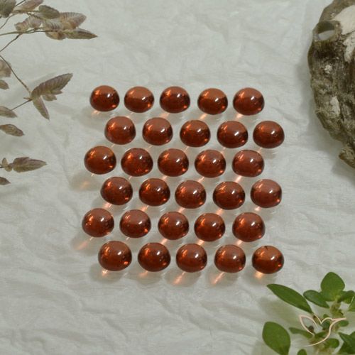 Pedras preciosas de Granada Almandina Vermelho Rosa Profundo natural de 4.98 ct, Corte Redondo, Transparente