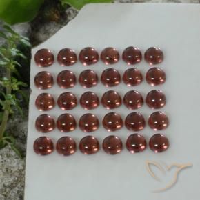 Pedras preciosas de Granada Almandina Vermelho escuro natural de 5.69 ct, Redondo, Transparente