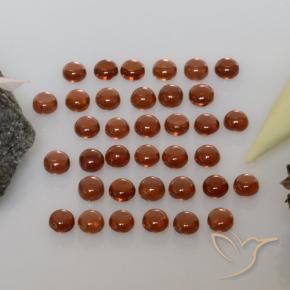 Pedras preciosas de Granada Almandina vermelho médio natural de 5.88 ct, Redondo, Transparente