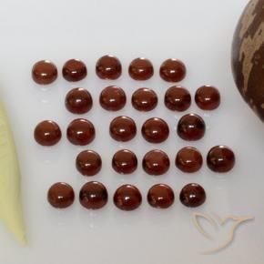 Pedras preciosas de Granada Almandina vermelho médio natural de 5.22 ct, Redondo, Transparente