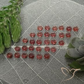 Pedras preciosas de Granada Almandina Vermelho Escarlate Claro natural de 5.95 ct, Redondo, Transparente