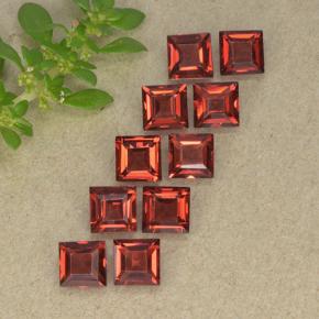 Pedras preciosas de Granada Almandina Vermelho escarlate natural de 4.03 ct, Quadrado, VVS-VS