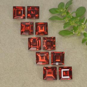 Pedras preciosas de Granada Almandina Vermelho brilhante natural de 3,89 ct, Quadrado, VVS-VS