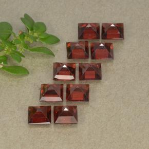 Pedras preciosas de Granada Almandina Vermelho brilhante natural de 3,89 ct, Quadrado, VVS-VS