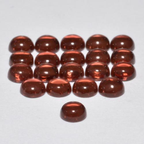 Pedras preciosas de Granada Almandina Vermelho escuro natural de 3,23 ct, Corte Redondo, Transparente