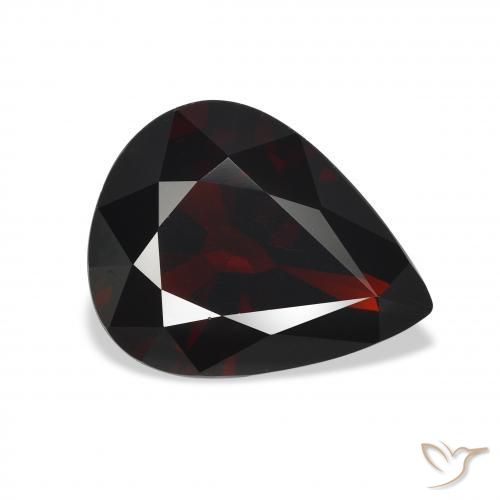 Granada Almandina Vermelho escuro Natural 4.89ct, Formato de pêra, VVS-VS