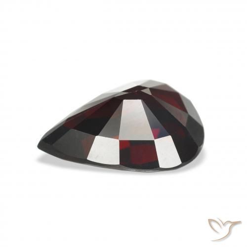 Granada Almandina Vermelho escuro Natural 4.89ct, Formato de pêra, VVS-VS