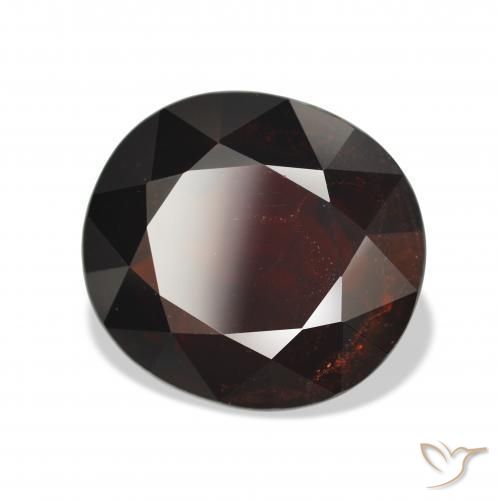 Granada Almandina vermelho escuro Natural 18.33ct, oval, VVS-VS