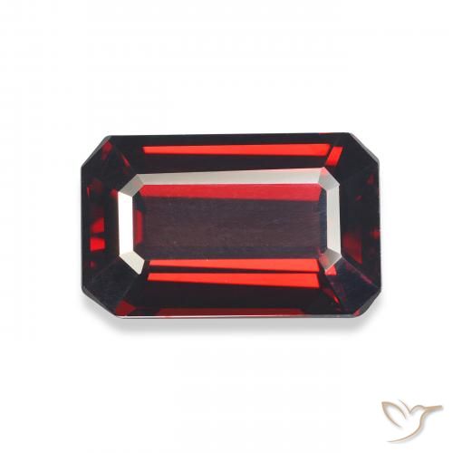 6.40ct Natural Vermelho escuro Granada Almandina, Corte Esmeralda, VVS-VS