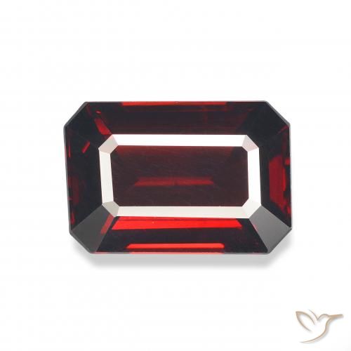 5.50ct Natural Vermelho escuro Granada Almandina, Corte Esmeralda, VVS-VS