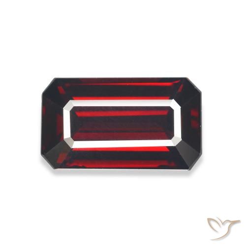 7.60ct Natural Vermelho escuro Granada Almandina, Corte Esmeralda, VVS-VS