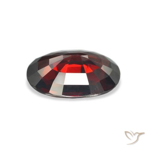 Granada Almandina Vermelho escuro Natural 7.08ct, oval, VVS-VS
