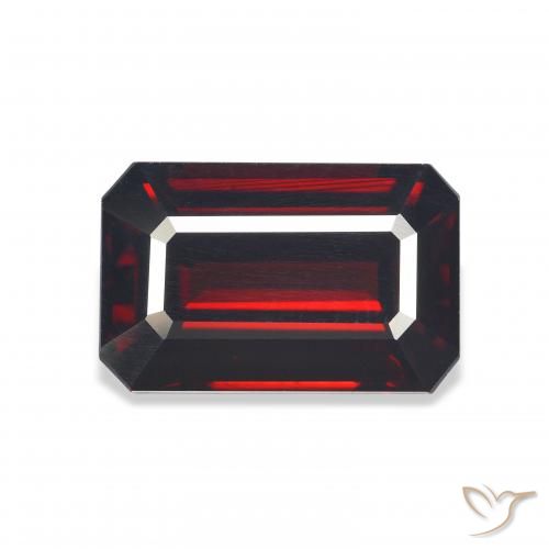 10.32ct Natural Vermelho escuro Granada Almandina, Corte Esmeralda, VVS-VS