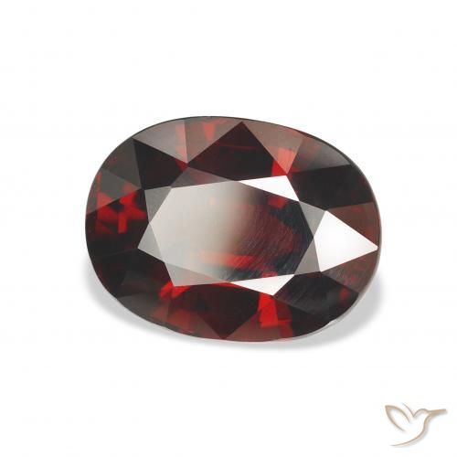 Granada Almandina Vermelho escuro Natural 6.86ct, oval, VVS-VS