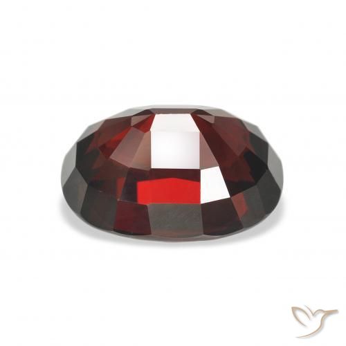 Granada Almandina Vermelho escuro Natural 6.86ct, oval, VVS-VS
