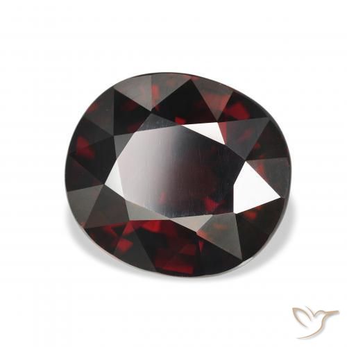 Granada Almandina Vermelho escuro Natural 7.90ct, oval, VVS-VS