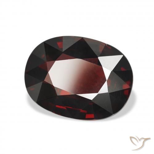 Granada Almandina Vermelho escuro Natural 6.71ct, oval, VVS-VS