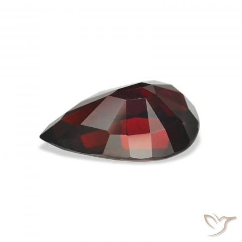 Granada Almandina Vermelho escuro Natural 7.72ct, Formato de pêra, VS