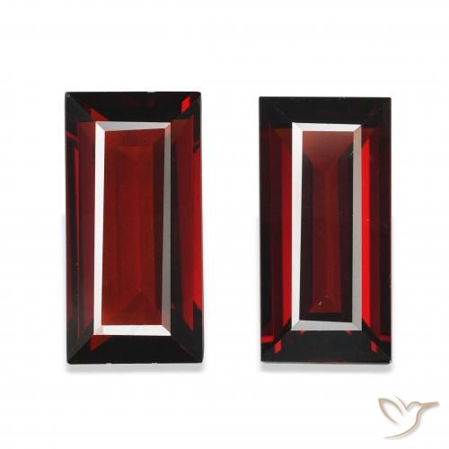 3.65ctw Natural Vermelho escuro Granada Almandina, baguete, VVS-VS