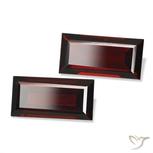 Pedras preciosas de Granada Almandina Vermelho escuro natural de 3.67 ct, baguete, VVS-VS