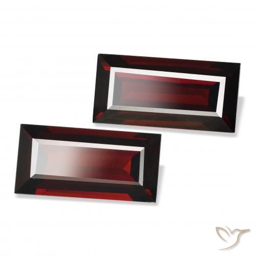 Pedras preciosas de Granada Almandina Vermelho escuro natural de 3.53 ct, baguete, VVS-VS
