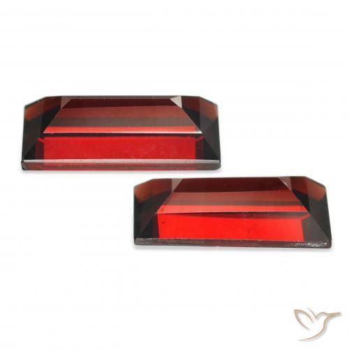 Pedras preciosas de Granada Almandina Vermelho escuro natural de 3.88 ct, baguete, VVS-VS