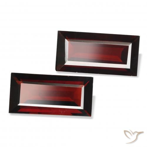 Pedras preciosas de Granada Almandina Vermelho escuro natural de 3.23 ct, baguete, VVS-VS