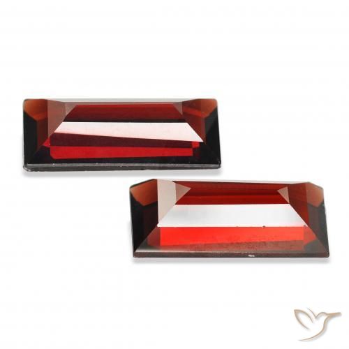 Pedras preciosas de Granada Almandina Vermelho escuro natural de 3.44 ct, baguete, VVS-VS