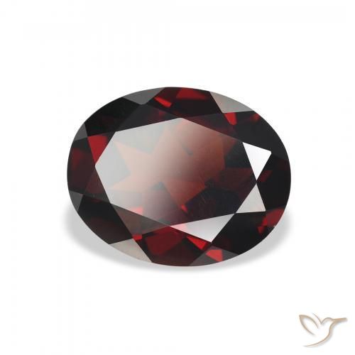 Granada Almandina Vermelho escuro Natural 2.83ct, oval, VVS-VS
