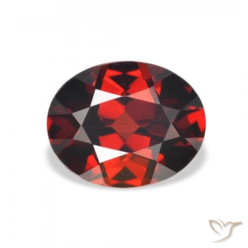 Granada almandina vermelho natural 3,02ct, corte oval, VVS-VS