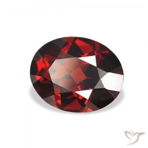 Granada almandina vermelho natural 3,02ct, corte oval, VVS-VS