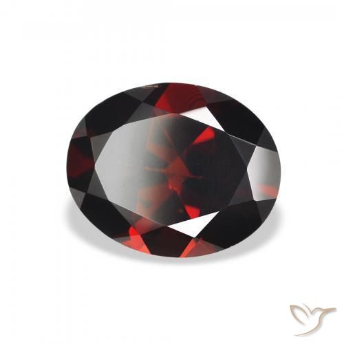 Granada Almandina Vermelho escuro Natural 2.92ct, oval, VVS-VS
