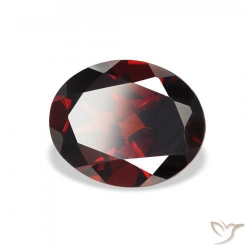Granada Almandina Vermelho escuro Natural 3,00ct, Corte Oval, VVS-VS