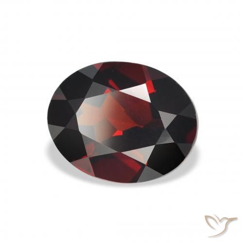 Granada Almandina Vermelho escuro Natural 2.87ct, oval, VVS-VS