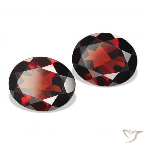 Pedras preciosas de Granada Almandina Vermelho Sangue Profundo natural de 7.57 ct, oval, VVS-VS