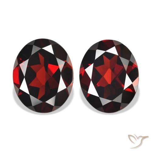 7.55ctw Natural Vermelho escuro Granada Almandina, oval, VVS-VS