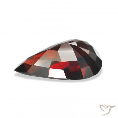 Granada Almandina vermelho escuro Natural 9.66ct, Formato de pêra, VVS-VS